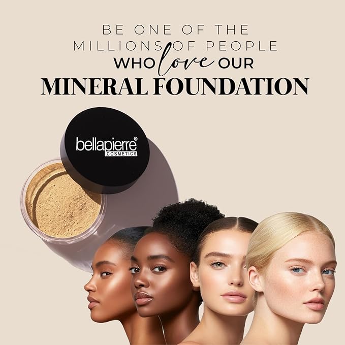 bellapierre Mineral Foundation SPF 15 - Loose Powder Foundation | Vegan & Cruelty Free Natural Makeup | Full Coverage Matte Finish | Hypoallergenic | Oil & Talc Free - 0.32 Oz - Cinnamon