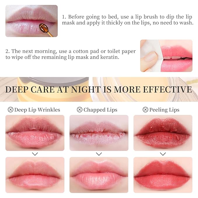 2 PCS Bee Honey Lip Balm Honey Pot, Bee Honey Lip Mask, Reduces Lip Lines, Hydrate & Moisturizing Lip Skin Care, Prevention Dry Cracked Lips, Bee Honey Lip Balm for Lip Repair Treatment