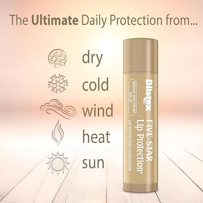 Blistex Medicated Lip Balm, 0.15 Ounce, 3 Count (Pack of 1) Prevent Dryness & Chapping, SPF 15 & Five Star Lip Protection Balm, 0.15 Ounce – Wind & Water-Resistant Lip Care