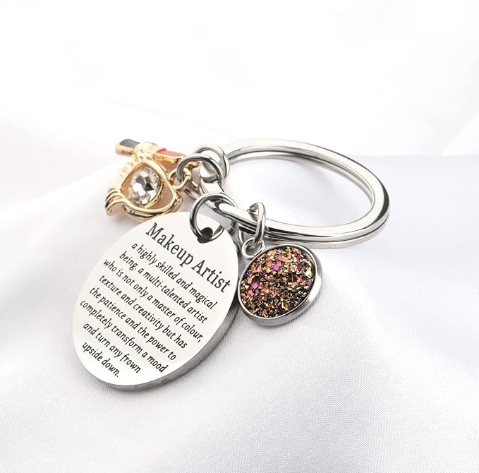 Makeup Artist Keychain Esthetician Gift Beauty Salon Jewelry for Woman Girl Beautician Gift for Makeup Lover