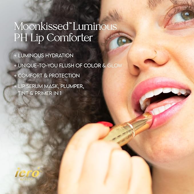 ieró Beauty Moonkissed Luminous PH Tinted Lip Balm w/Shea Butter & Vitamin E, Lip Care Moisturizer, Lip Plumper for Soft & Supple Lips, Paraben Free, Vegan, Sheer Copper Pink w/Bronze Shimmer