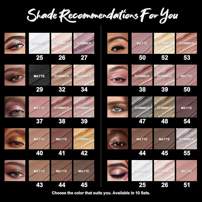 FOCALLURE 3 Pcs 2 in 1 Eyeshadow and Eyeliner Pen, Shimmer Eye Shadow Pencil, High Pigmented Eyeshadow, Highlighter Eye Liner, Multi-Dimensional eyes Look, FA38-11116-123