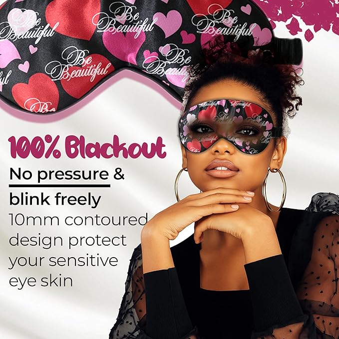 Luxury Sleep Mask – Soft, Adjustable Lightweight & Ultra Comfort-Perfect for Light Blocking Wake up Radiant-Black