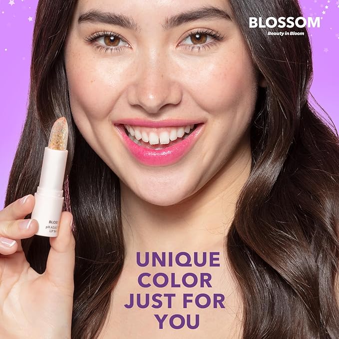 Blossom pH Adjusting Shimmering Lip Balm Moisturizing Glitter Sparkle Lip Balm, 0.12oz./3.5g, Coral