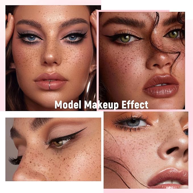 Freckle Stamp with Eyeliner Pen 2 in 1 for Natural Lifelike Faux Freckle Waterproof Fake Freckles Stain Marker for Sunkissed Makeup #Light Brown&Black