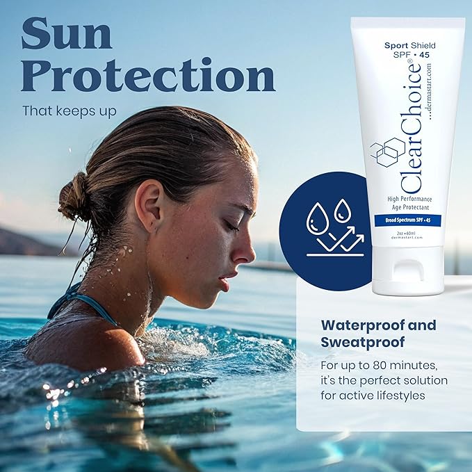 Clear Choice Travel Size Sunscreen for Face SPF 45, Mineral Oil Free Sunblock & Light Moisturizer with Zinc Oxide, Reef-Safe, Broad Spectrum, No White Cast, Dermatologist Recommended 2oz
