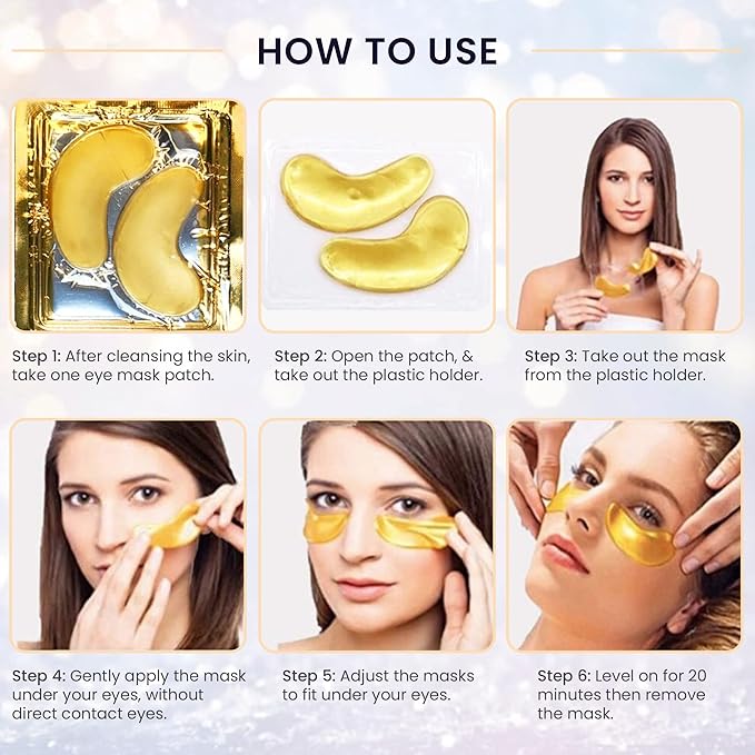 Eye Mask Under Eye Patches for Puffy Eyes & Dark Circles 20 Pairs Eye Gels Pads Reduce Wrinkles Treatments - Eye Bags Refresh Your Skin