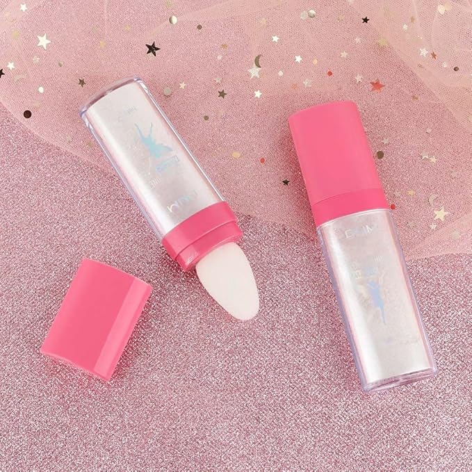 evpct 1Pcs Glitter Highlighter Powder Stick Make up Puff Fairy Stick Peal White Shimmer Glitter Face Body Liquid Highlighter makeup illuminators de maquillaje polvo traslucido maquillaje para mujer 01