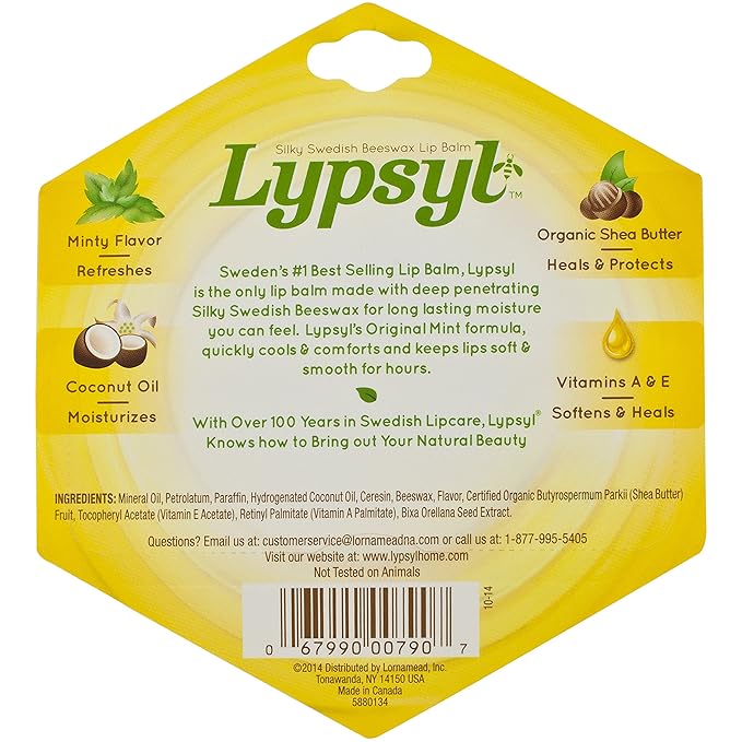 Lypsyl Intense Protection Original Mint, Lip Balm 0.10 oz (3-Pack)