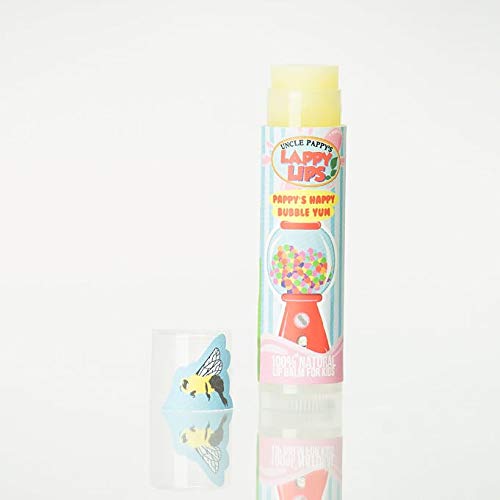 Lappy Lips Organic 100% Natural, Lip Balm Chap stick for Kids, Toddlers (4 flavors) - Organic Essential Oil - for Dry Chapped Lips to Restore and Heal and Make Kids Happy