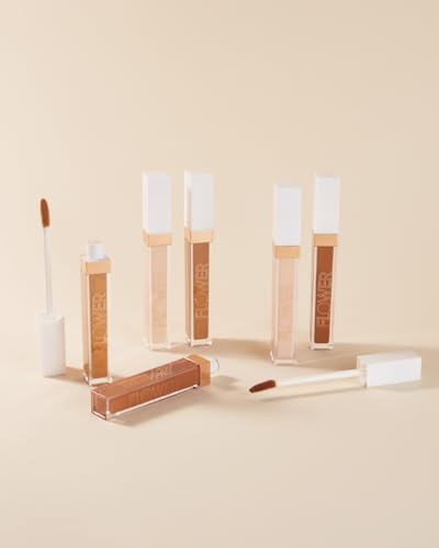FLOWER BEAUTY By Drew Barrymore Light Illusion Full Coverage Concealer - Diffuse Dark Under Eye Circles + Blurs Blemishes - Weightless Formula + Crease Proof Makeup (Vanilla)