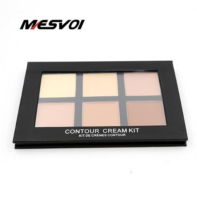 6 Color Contour and Highlighting Makeup Kit Contouring Foundation Concealer Palette Cream Kit Mattle (Medium)