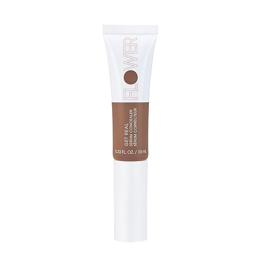 FLOWER BEAUTY By Drew Barrymore Get Real Serum Concealer - Brightens Skin + Blurs Blemishes - Hydrating Serum- Almond