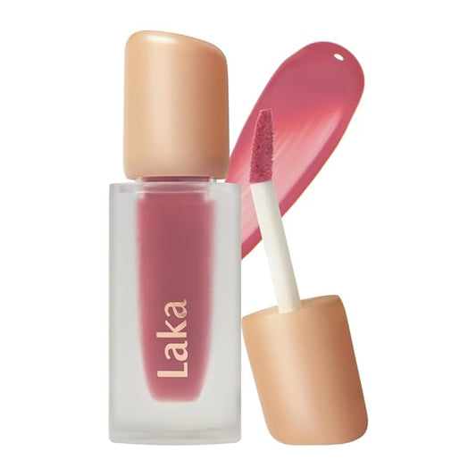 Laka Fruity Glam Tint, 4.5g/0.15 oz., Glowing Lip Stain with Wide Color Spectrum, Hydrating & Lightweight Texture, Long-Lasting Bold Stain, Non-Sticky, Vegan, K-Beauty (#111 Mellow)