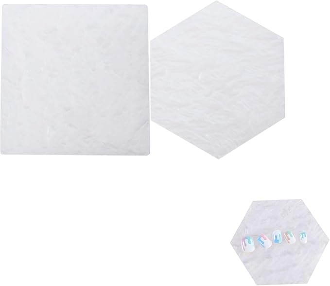 2pcs Nail Art Palette, False Nail Tips Display Board, Nail Art Painting Mixed Color Palette, Nail Art Display Cosmetic Mixing Tools (Hexagon/Square)