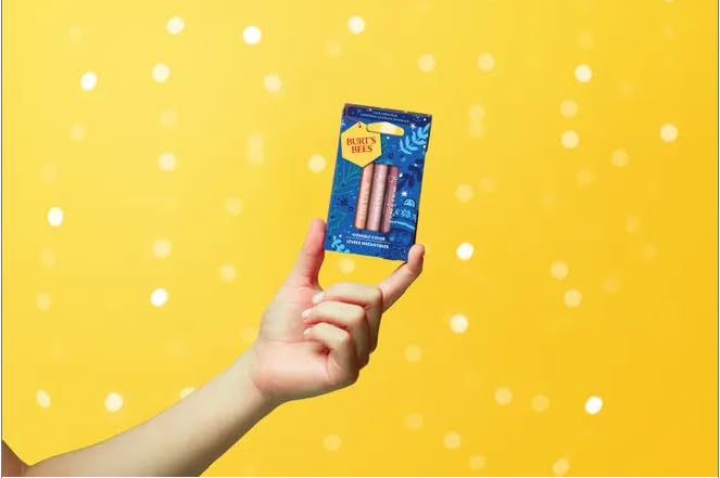 Burts Bees Kissable Colo, Apricot, Grapefruit, Watermelon Lip Shimmer Gift Set of 3 x 0.09 oz (2.55g) - 1 Count