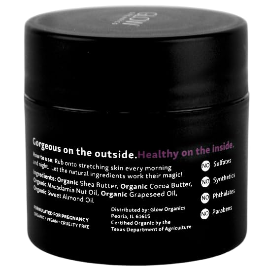 Belly Butter for Pregnancy, 100% Organic Stretch Mark Cream, Maternity Skincare for Itchy Skin & Scars, Safe Daily Ritual for Moms, 3.8oz