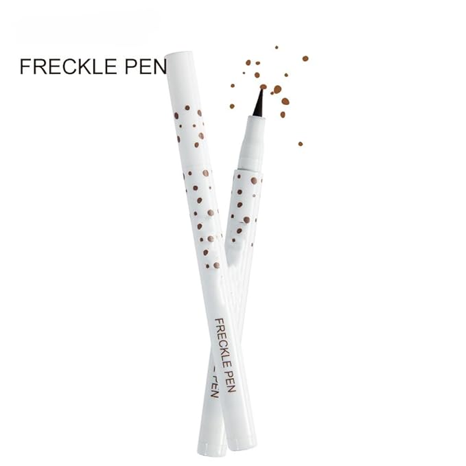 Freckle Pen 4 Colors Natural Freckle Pen Fake Freckle Pen Waterproof Long Lasting Soft Spots Natural Relaxing Sun Makeup (Dark Brown)