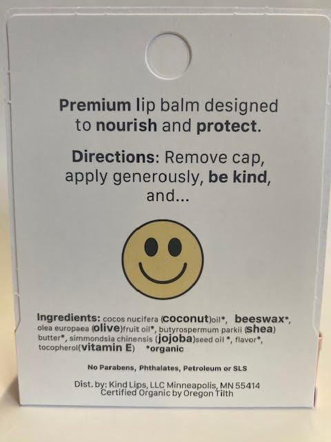 Kind Lips Lip Balm - Nourishing & Moisturizing Lip Care with Shea Butter, Beeswax & Vitamin E | Georgia Peach Flavor | 0.15 Oz (Pack of 3)