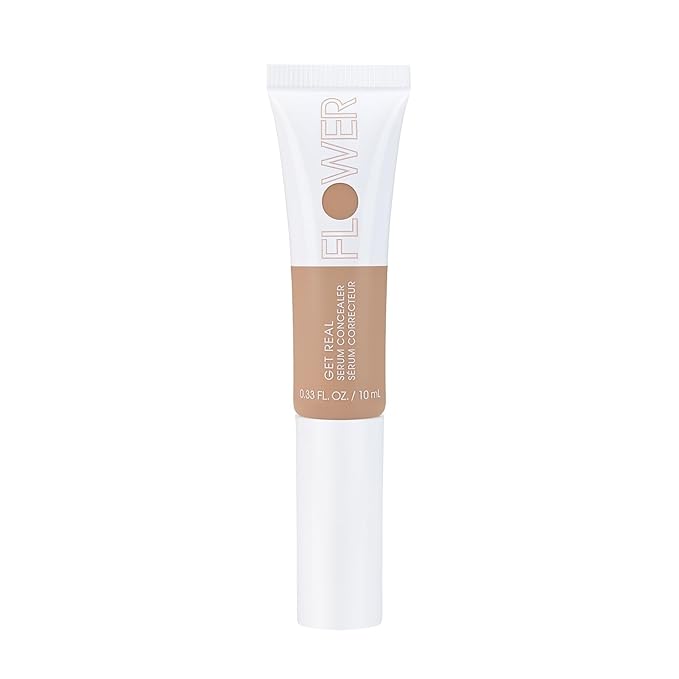 FLOWER BEAUTY By Drew Barrymore Get Real Serum Concealer - Brightens Skin + Blurs Blemishes - Hydrating Serum- Sand