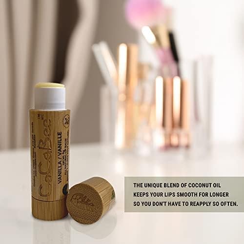 Chapstick Lip Balm Lip Moisturizer For Dry & Chapped Lips 100% Organic Lip Balm For Soft And Shiny Lips Cute And Portable Lip Care Balm for Kids and Women's With Bamboo Packaging (Peppermint)