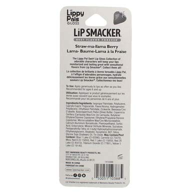 Lip Smacker Lippy Pals Swirls Llama, Flavored Moisturizing & Smoothing Soft Shine Lip Balm, Hydrating & Protecting Fun Tasty Glossy Finish, Cruelty-Free & Vegan - Straw-Ma-Llama Berry