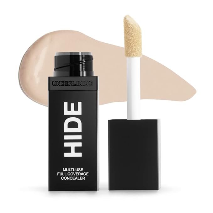 HIDE Liquid Concealer, Medium to Full Coverage Concealer for Blemishes, Under Eye Dark Circles & Scars, Oil Free Concealer, Champagne (See Shade Finder), 0.5 fl oz