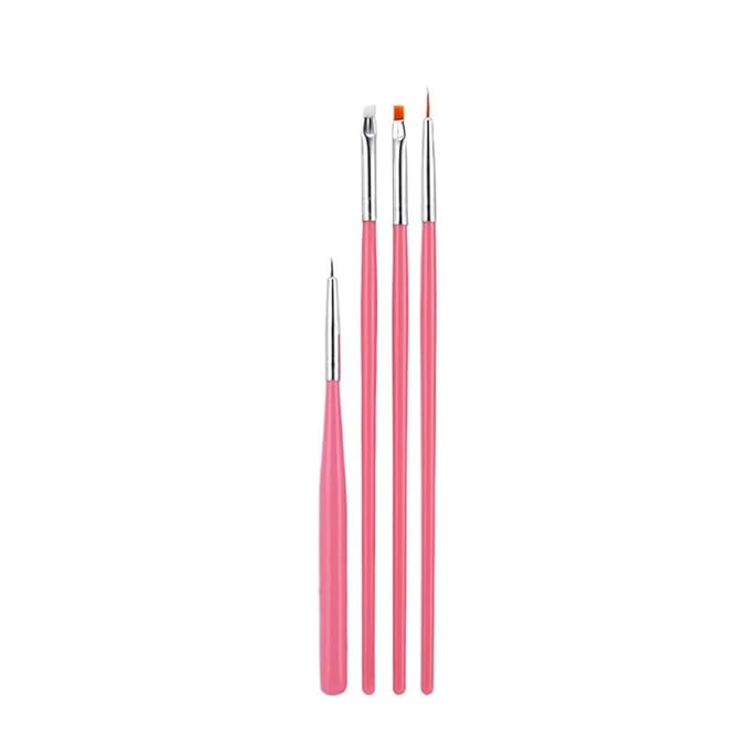 20pcs Nail Art Brushes Set, Nail Art Design Pen Painting Tools with Nail Extension Gel Brush, Nail Polish Brush, Builder Nail Gel Brush, Dotting needle,Adhesive drill pen (PinkFlower)