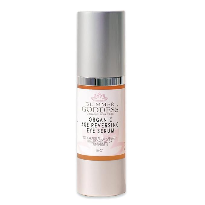 Glimmer Goddess Organic Eye Serum for Wrinkles and Fine Lines, 1 oz