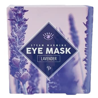 LAVENDER AROMATHERAPY SELF-WARMING EYE MASKS FOR MIGRAINES, STRESS RELIEF, DARK CIRCLES, STRESS TENSION, INFLAMMATION FROM ALLERGIES. [5 PACK]