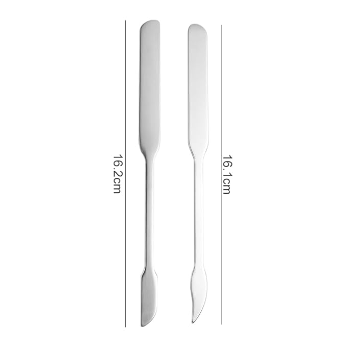 3pcs Cosmetic Mixing Makeup Spatula Nail Art Palette,Spoon Stainless Steel Spatula Face Brush Stirring Embossing Stick Makeup Brushes Cosmetic Tools Nail Polish Mix Stick