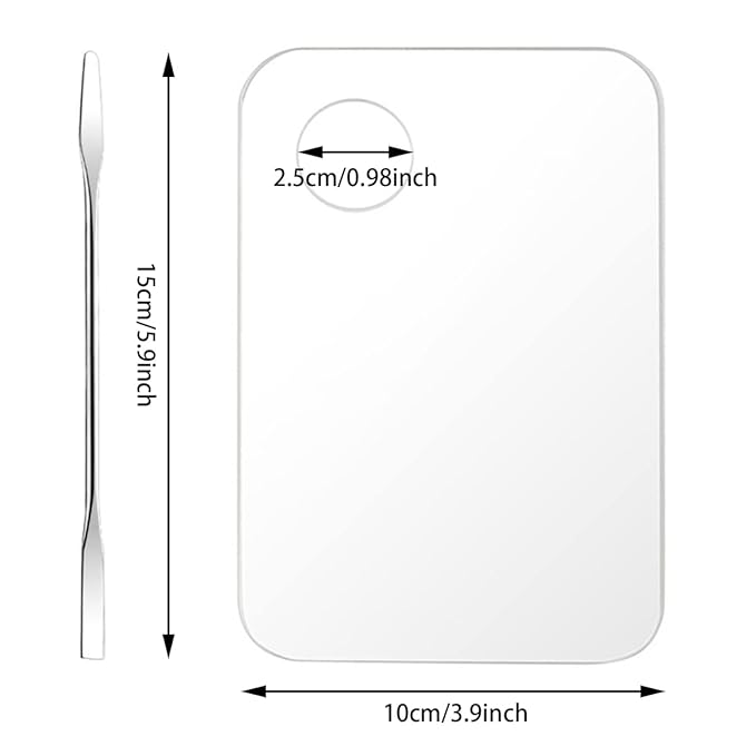Acrylic Cosmetic Makeup Palette, 2 Pack Makeup Mixing Palette, Foundation Palette with Spatula Tool for Nail Art Eye Shadow Eyelash Makeup Professional Pigment Blending