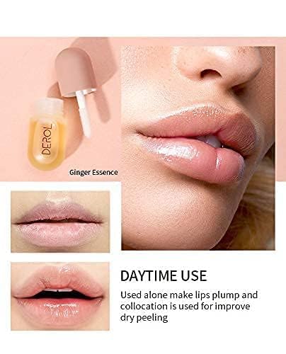 Lip Plumper Gloss, Plumping Lip Gloss, Plump and Pout Lip Plumpers, Natural Lip Care & Enhancer Set, Day & Night Serum, Softer Bigger Fuller Lips by Natural Lip Enhancer, Premium Lip Mask Gloss
