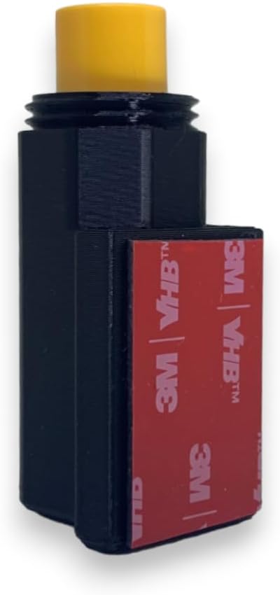 Lip Balm Holder with Car Mount Bracket and Screw Cap Lid for Carrying in Bags Pockets Fits Lip Balm and Lip Stick (1 Pk Blk)