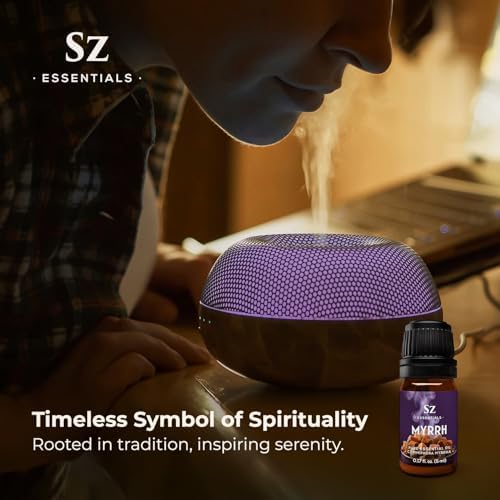 5-Year Aged Myrrh Premium Essential Oil – Rich, Earthy Aroma | Pure & Natural for Aromatherapy & Wellness - Therapeutic Grade & Vegan - 100% Pure and Natural - Undiluted - 0.17 fl oz.