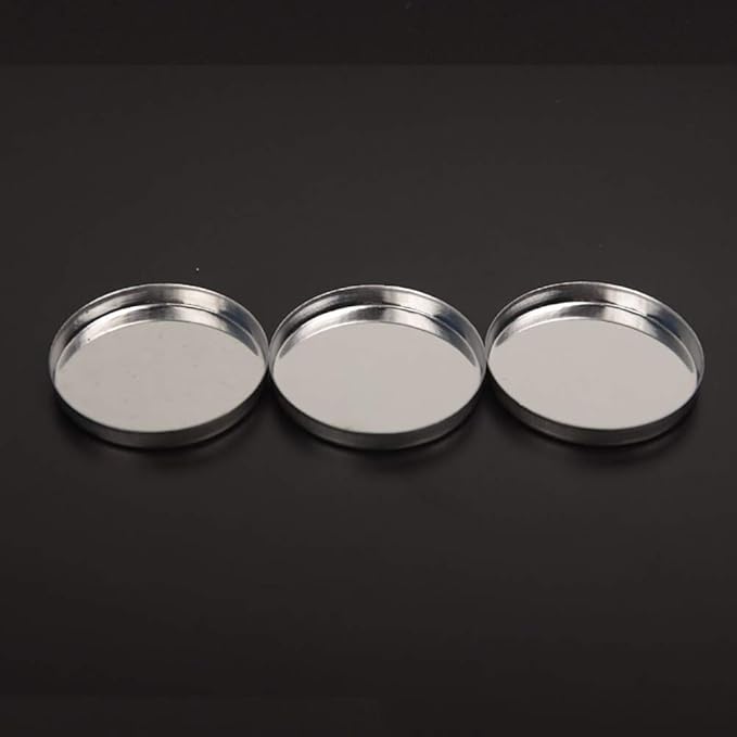 50 Pcs 26mm Empty Round Metal Tin Palette Pans Cosmetic Eyeshadow Blush Organizer for Magnets Cosmetic Palettes