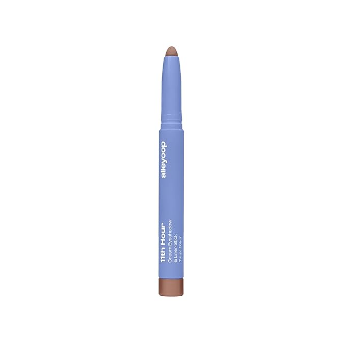 ALLEYOOP 11th Hour Waterproof Cream Eyeshadow Stick – Long-Lasting Eye Shadow Pencil & Eyeliner, Cream to Powder Stick & Highlighter – Smudge-Proof Eyeshadow Matte, Taupe Dollar Matte