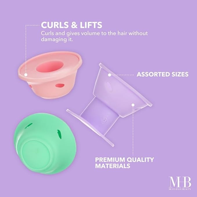 24pc Heatless Curling Pods - Silicone Hair Rollers For No Damage Heatless Curls, Heatless Curlers Value Pack, Overnight Hair Curlers For Versatile Hairstyling (PASTEL)