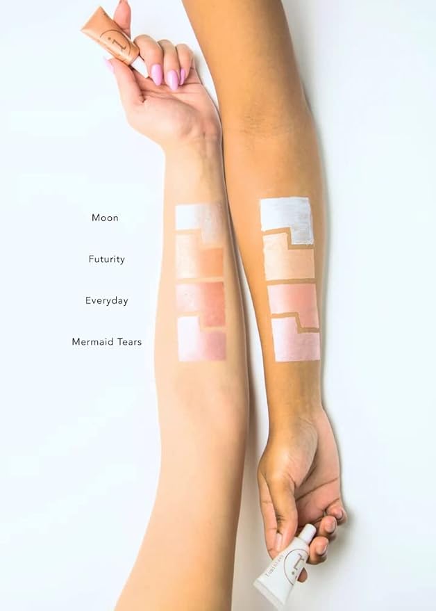 M2U NYC Liquid Highlighter Makeup, Luminizer Pearl, Shimmer And Shine, Ultra-Smooth Radiant Illuminator For Face Cheekbone Body Glow Illuminating (Orange-Futurity)