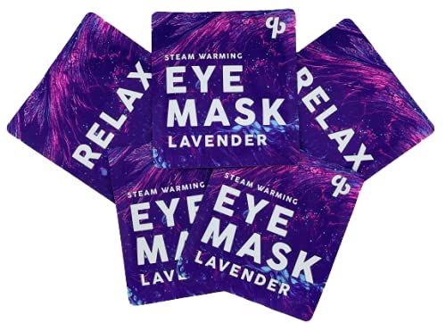 LAVENDER AROMATHERAPY SELF-WARMING EYE MASKS FOR MIGRAINES, STRESS RELIEF, DARK CIRCLES, STRESS TENSION, INFLAMMATION FROM ALLERGIES. [5 PACK]
