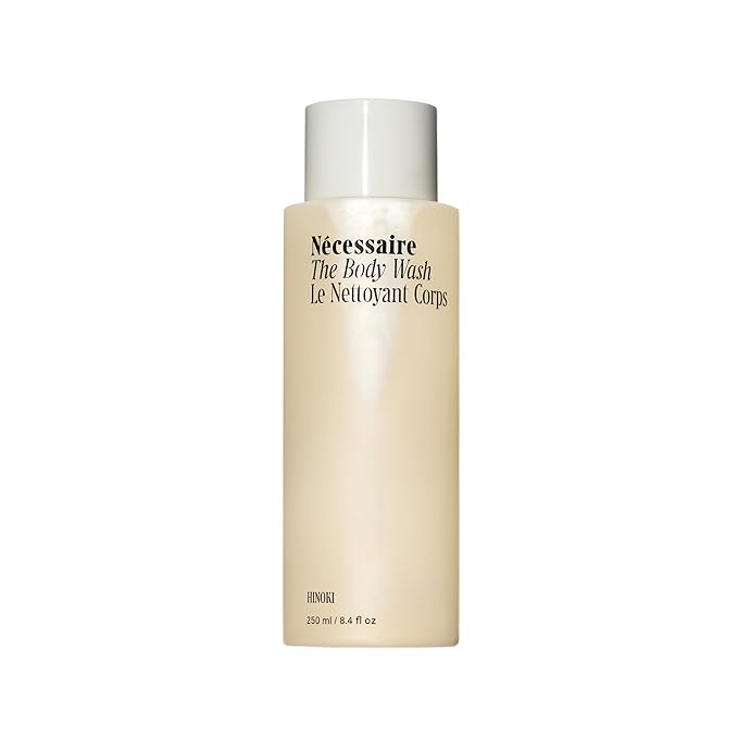 Nécessaire The Body Wash Hinoki - Natural Body Wash for Women & Men, Softening Shower Gel with Gentle Exfoliating Acids AHA/BHA/PHA. Gel Cleanse, 8.4 fl oz.