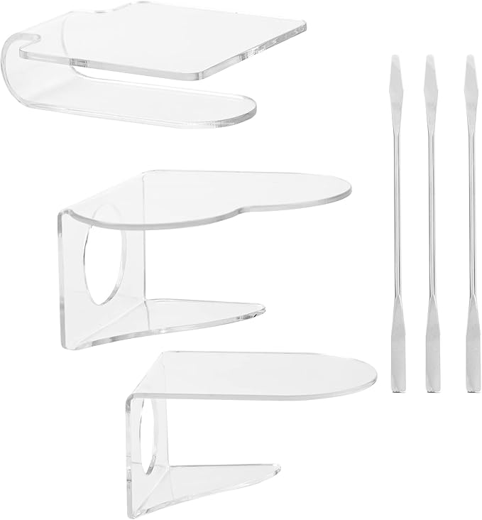 Framendino, 6 in 1 Set Hand Makeup Mixing Palette, Makeup Plate for Foundation with Spatula Makeup Artist Tool for Mixing Foundation Eye Shadow Nail Art for Women