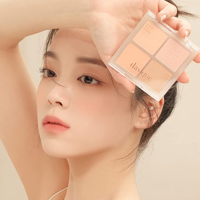 Dasique Blending Mood Cheek #01 Warm Blending l Cruelty-Free l 4 Blendable Shades in Lightweight, Long-lasting, Smooth Powder