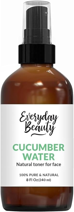 Cucumber Hydrosol Facial Toner - All Natural Hydrating Spray Mist for Face and Hair - 100% All Natural Cucumber Water Hydrosol 8oz with Fine Mist Cap