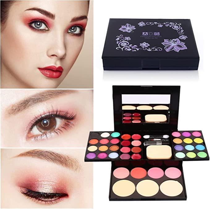Eyeshadow Makeup Set,39 Colors Combination with Eyeshadows & Facial Blushers & Lip Glosses & Pressed Powders & A Mirror Combo, All-in-One Makeup Gift Kit