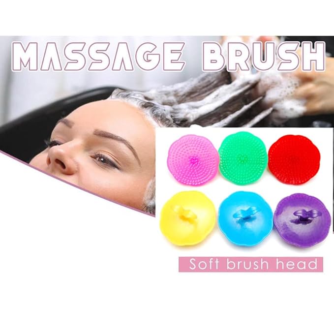 Hair Scalp Massage Shampoo Brush Massager (Assort Color_6 Pack), Color May Vary.