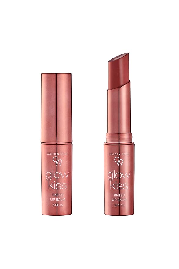 Golden Rose Cosmetics Glow Kiss Tinted Lip Balm with SPF15, Vegan Formula (Vanilla Latte)