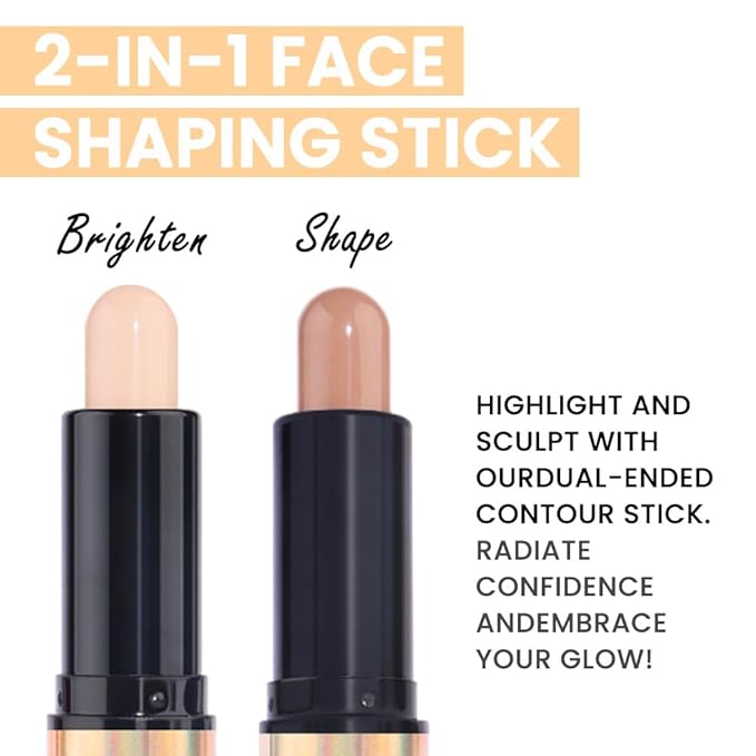 evpct 2in1 Face Shaping & Contouring Stick Cream Contour Concealer Bronzer Stick Makeup Kit for Beginner Face Highlighter Makeup Stick contorno maquillaje de maquillaje profesional,ORIGINAL Light