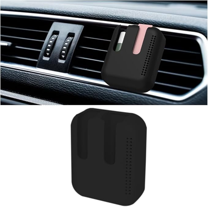 Lip Balm Chapstick Holder for Car Air Vent, Upright Washable Lip Balm Protector for Women Girls, Auto Interior Space Saving Accessories, Universal for Vehicle, Truck and More（Black）