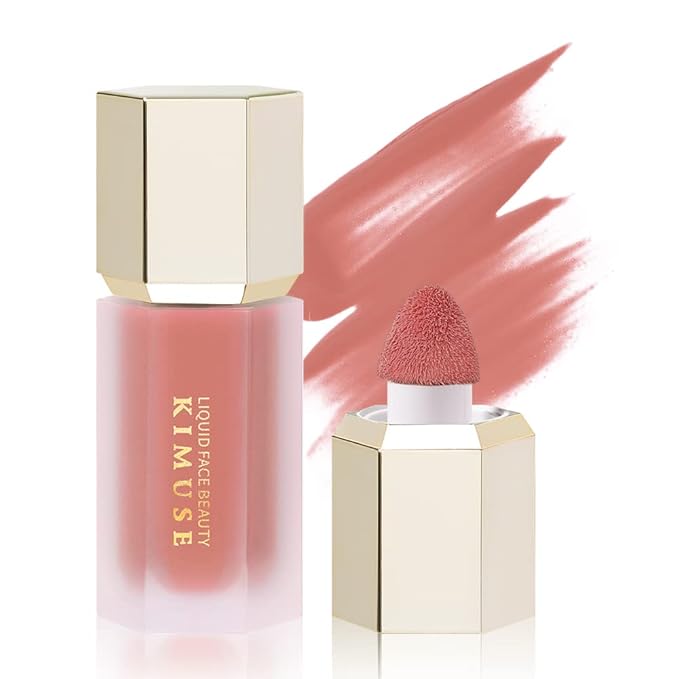 KIMUSE Soft Cream Blush Makeup, Liquid Blush for Cheeks, Weightless, Long-Wearing, Smudge Proof, Natural-Looking, Dewy Finish